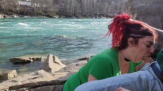 fucking her throat down by the rapids on a beautiful sunny day ????????